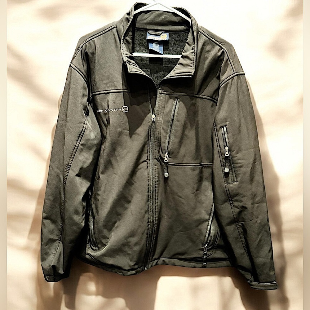 Free country lightweight black jacket multiple pockets size LARGE like new
